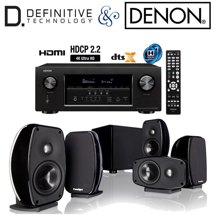 Denon AVR-S920W 7.2 4K HD AV Receiver + Paradigm Cinema 100 CT Speaker System