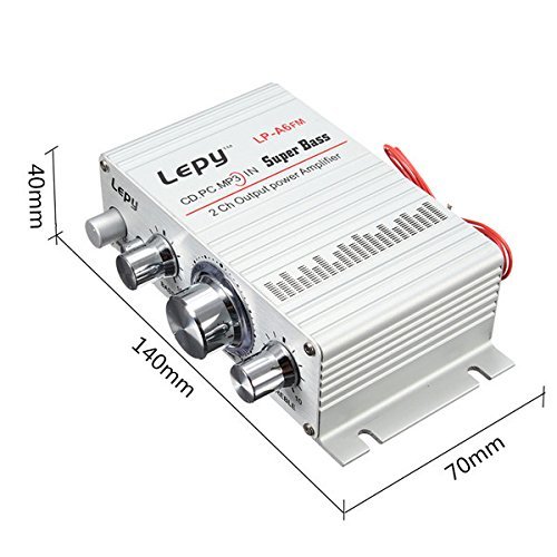 BephaMart Lepy DC 12V Mini Hi-Fi Stereo Audio Amplifier Amp Car Motorcycle Home MP3 MP4 PC Shipped and Sold by... N6