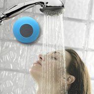 Wusic Bluetooth Wireless Waterproof Shower Speaker with Hands-Free Speakerphone (Blue) N2