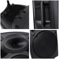 AW 1500W Portable Active PA Speaker w/ Wireless Microphone Guitar AMP Bluetooth USB SD LCD FM Party Show N8
