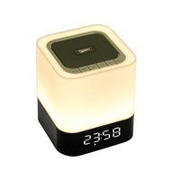 Portable Bluetooth Speaker + LED Night Light Lamp, with LED Display, Handsfree Speakerphone, Alarm Clock, Micro...