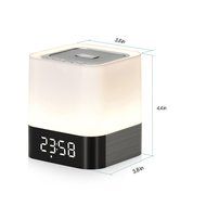 Portable Bluetooth Speaker + LED Night Light Lamp, with LED Display, Handsfree Speakerphone, Alarm Clock, Micro... N4