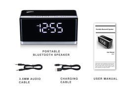 Portable Bluetooth Speaker + LED Night Light Lamp, with LED Display, Handsfree Speakerphone, Alarm Clock, Micro... N10