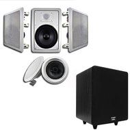 Acoustic Audio HT-65 In-Wall/Ceiling 5.1 Home Theater 6.5" Speakers and 6.5" Powered Sub HT-65-CS65B