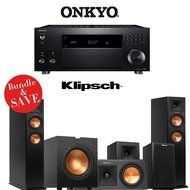 Onkyo TX-RZ800 7.2-Channel Dolby Atmos Ready Network A/V Receiver + A Klipsch Reference Premiere 5.1 Home Theater...