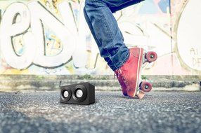 Polaroid Wireless Stereo Bluetooth Wooden Mini Speaker Portable, Loud Sound, Outdoor or Home/Office (Black) N2