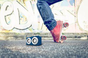 Polaroid Wireless Stereo Bluetooth Wooden Mini Speaker Portable, Loud Sound, Outdoor or Home/Office (Black) N4