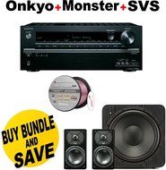 Onkyo TX-NR545 7.2-Channel Network A/V Receiver + SVS Prime Satellite 2.1 High-Grade Polished Piano Black Finish...