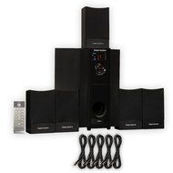 Theater Solutions TS511 Home Theater 5.1 Powered Speaker System with 5 Extension Cables