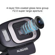 Ausdom AF225 1080P Built-in Microphone Video Webcam USB Clip-on Automatic Focusing Web Cam with LED Night Version... N6