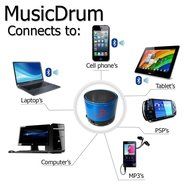 Red Star Tec MusicDrum Portable Bluetooth Speaker for iPhones iPads Android and Tablets N4