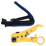 CoZroom Electricity Set with RG59 RG6 RG11 Cable F-Connector Compression Tool Adjustable Blue and Black with Universal...