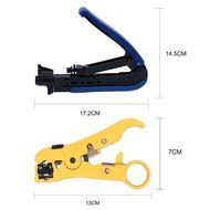 CoZroom Electricity Set with RG59 RG6 RG11 Cable F-Connector Compression Tool Adjustable Blue and Black with Universal... N5