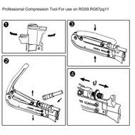CoZroom Electricity Set with RG59 RG6 RG11 Cable F-Connector Compression Tool Adjustable Blue and Black with Universal... N8