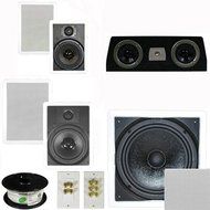 Theater Solutions 5.1 Home Theater 8" and 6.5" Speaker Set with Center, 10" Passive Sub More TS6W8WC51SET10