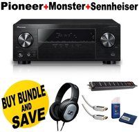 Pioneer 5.1 Channel Network AV Receiver (VSX-531) + Sennheiser HD201 Headphones + Monster Home Theater Accessory...