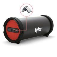 Tyler Portable Wireless Bluetooth Speaker TWS402-RD, Indoor/Outdoor 2.1 Hi-Fi Stereo Cylinder Loud Speaker, with... N3