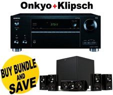 Onkyo TX-RZ610 7.2 Channel Network A/V Receiver + Klipsch HDT-600 Home Theater System Bundle