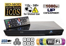 SONY BDP-S3200 Wi-Fi Upgraded Multi Region Zone Free Blu Ray DVD Player - PAL/NTSC - Wi-Fi - 1 USB, 1 HDMI, 1...