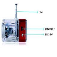 iwish TT029 Portable Mini Digital Speaker Crystal Colorful Flashing LED Light USB Flash Drive and Micro TF Card... N5