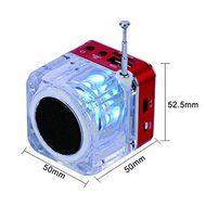 iwish TT029 Portable Mini Digital Speaker Crystal Colorful Flashing LED Light USB Flash Drive and Micro TF Card... N9