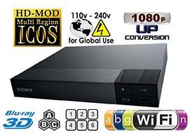 Sony BDP-S6200 2K/4K Multi System Blu Ray Disc DVD Player - PAL/NTSC - 2D/3D - Wi-Fi - Comes with US and EU Connectors...