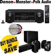 Denon AVR-S510BT 5.2 Channel Full 4K Ultra HD A/V Receiver with Bluetooth + Polk Audio 5.1 TL1600 Speaker System...