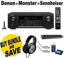 Denon AVR-S720W 7.2 Channel Full 4K Ultra HD AV Receiver with Built-In Wi-Fi &amp; Bluetooth + Monster Home Theater...