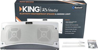 KING RVM2001 Premium Bluetooth Outdoor Speaker with Multi-Color LED Light and App Control - Black N10