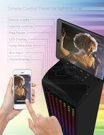 Sharper Image SBT1014BK Sound-Responsive Bluetooth Tower Speaker with Animated LED Lights (Black) N3