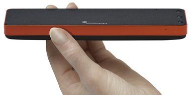 Soundmatters foxL DASH7 Wireless Stereo Hi-Fi Bluetooth Sound Bar and Speakerphone, Red