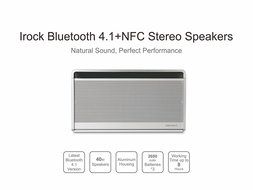 NIER iRock Portable Wireless Bluetooth 4.1 Speakers, Aluminum Housing, 10W4 total 40W with EQ Function (Silver) N4