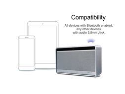 NIER iRock Portable Wireless Bluetooth 4.1 Speakers, Aluminum Housing, 10W4 total 40W with EQ Function (Silver) N6