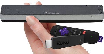 Roku Streaming Stick (3600R) and Soundmatters DASH7 (Silver) Bluetooth Speaker Bundle