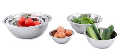 Dozenegg Set of 6 Standard Weight Mixing Bowls, Stainless Steel, Mirror Finish, 0.75, 1.5, 3, 4, 5, and 8 Qt.... N4