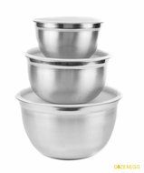 Dozenegg Set of 6 Standard Weight Mixing Bowls, Stainless Steel, Mirror Finish, 0.75, 1.5, 3, 4, 5, and 8 Qt.... N9