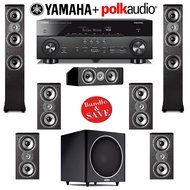 Polk Audio TSI 400 7.1 Home Theater Speaker System with Yamaha AVENTAGE RX-A760BL 7.2-Ch Network AV Receiver