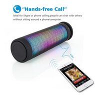 TEKIMBE Cylindrical Portable Wireless Bluetooth 4.0 Speaker LED Light Visual Display Mode Powerful Sound Built-in... N2
