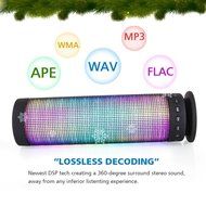 TEKIMBE Cylindrical Portable Wireless Bluetooth 4.0 Speaker LED Light Visual Display Mode Powerful Sound Built-in... N4
