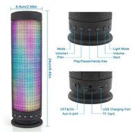 TEKIMBE Cylindrical Portable Wireless Bluetooth 4.0 Speaker LED Light Visual Display Mode Powerful Sound Built-in... N5