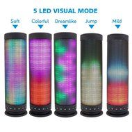 TEKIMBE Cylindrical Portable Wireless Bluetooth 4.0 Speaker LED Light Visual Display Mode Powerful Sound Built-in... N6