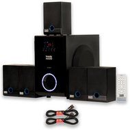 Acoustic Audio AA5817 800 Watt Home Theater 5.1 Powered Sub and Multi Speaker System with 2 Extension Cables AA5817-2