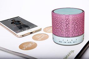 Mini Bluetooth Speaker,YANX Wireless Portable Cracked Layer Sound Box Subwoofer Speaker with Mic &amp; Colorful LED... N4