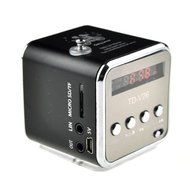 Generic TD-V26 Mini Portable Aluminum Alloy USB Speaker Sound Amplifier Box FM Radio Support TF/SD Card &uml;CBlack N2