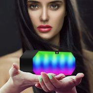 Bluetooth Speaker, DLAND Portable Color Changing LED Light Wireless HI--FI Surround Stereo Sound Bluetooth Speaker... N6
