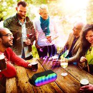 Bluetooth Speaker, DLAND Portable Color Changing LED Light Wireless HI--FI Surround Stereo Sound Bluetooth Speaker... N8
