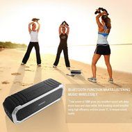 KooPower KOOMB0215BS 10W Aluminum Bluetooth Waterproof Speaker, Black / Silver N2