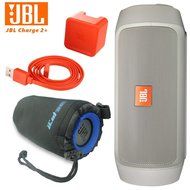 JBL Charge 2 Plus Splashproof Portable Bluetooth Speaker (Blue) + I3ePro Water Resistant Carry Pouch N6