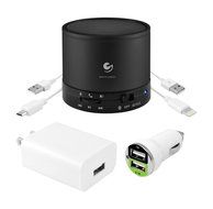 Ematic Bluetooth Wireless Speaker &amp; Speakerphone Set with Car/Wall Charger, Lightning Cable for iPhone, iPad