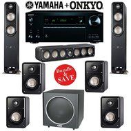 Polk Audio Signature S55 7.1 Home Theater System with Onkyo TX-NR757 7.2-Ch Network AV Receiver